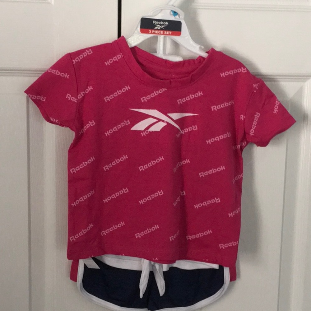 Reebok 3 piece baby set. Pink and blue. 24 months